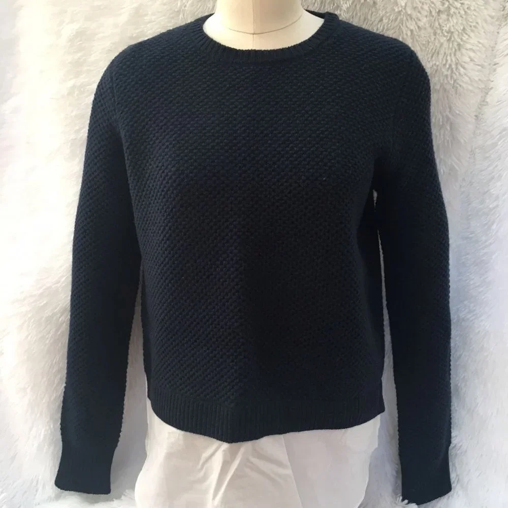 J. Crew Navy & White Shirttail Sweater